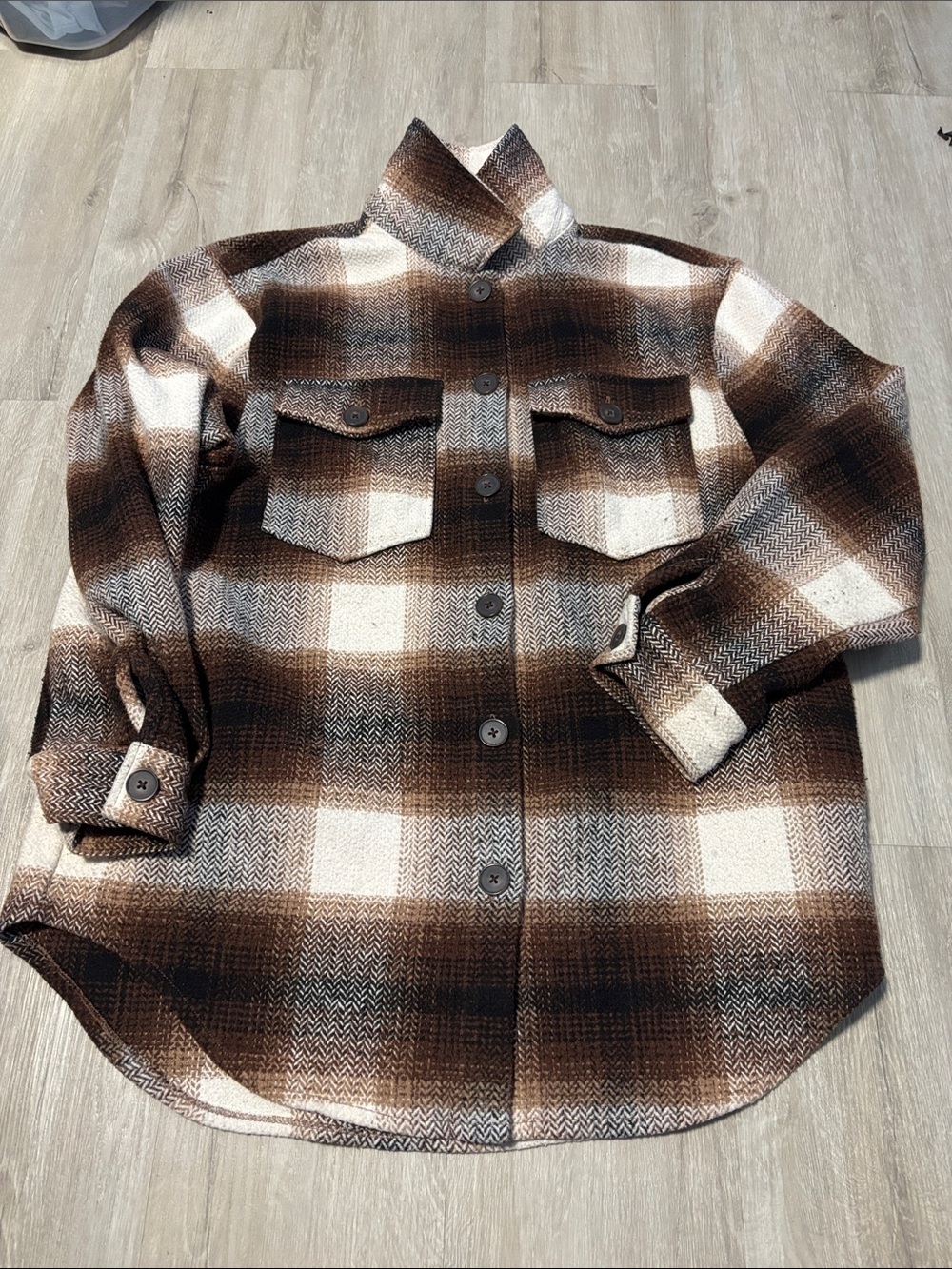 Denver Hayes Women's Brown Plaid Button-Down Shacket